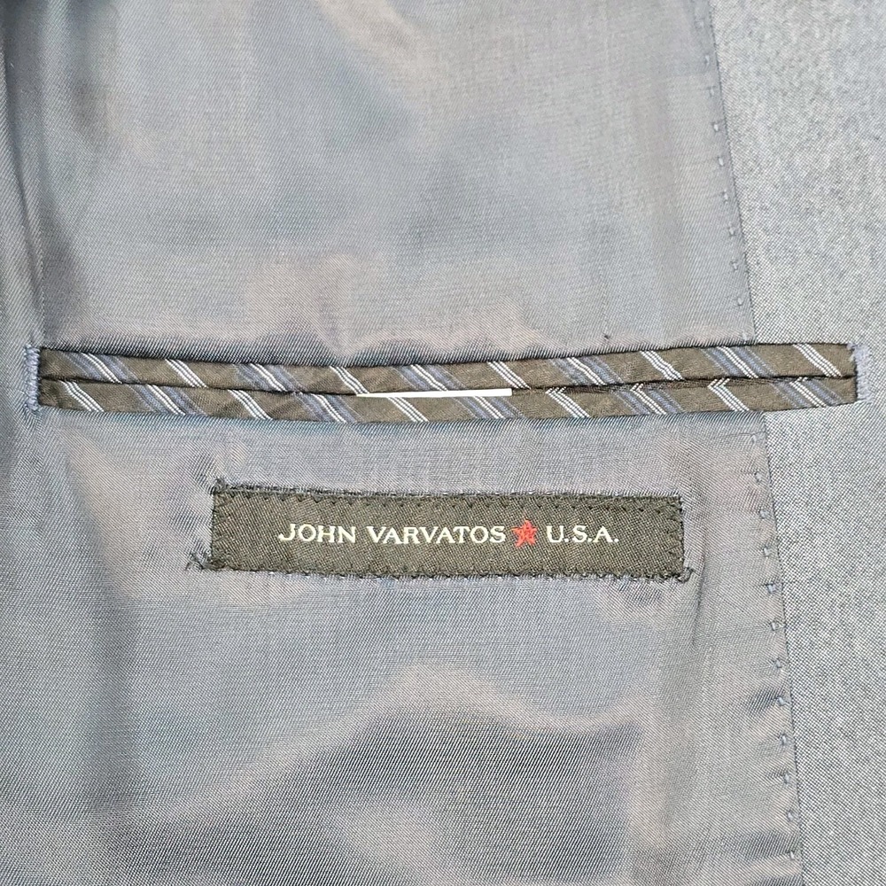 John Varvatos USA Blazer Sport coat Men 42L Navy Blue Canada Made‎ Rayon Blend - Picture 4 of 10